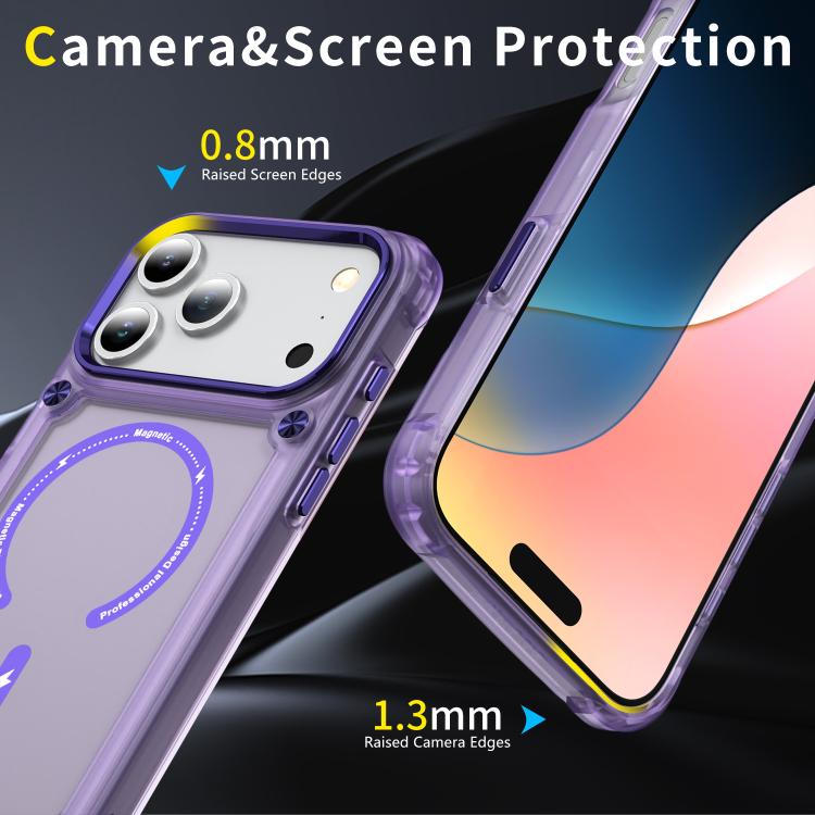 For iPhone 17 Pro Skin Feel TPU + PC MagSafe Magnetic Phone Case(Transparent Purple) - iPhone 17 Pro Cases by buy2fix | Online Shopping UK | buy2fix