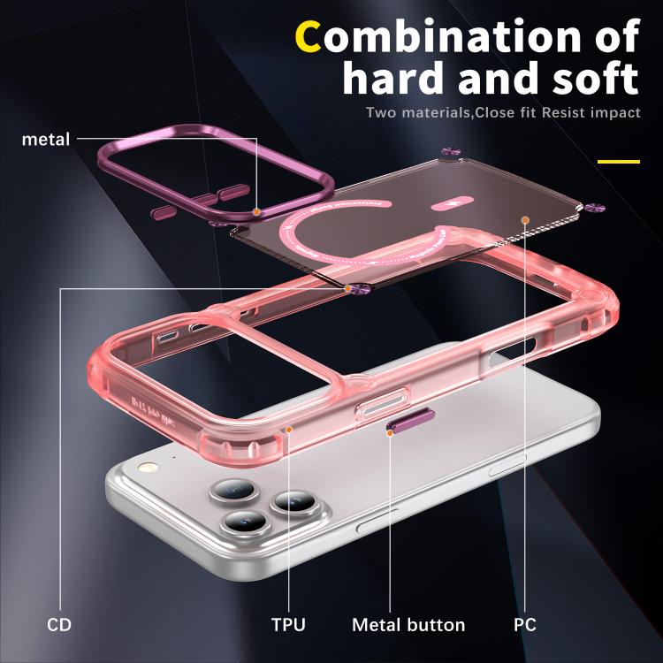 For iPhone 17 Pro Max Skin Feel TPU + PC MagSafe Magnetic Phone Case(Transparent Pink) - iPhone 17 Pro Max Cases by buy2fix | Online Shopping UK | buy2fix