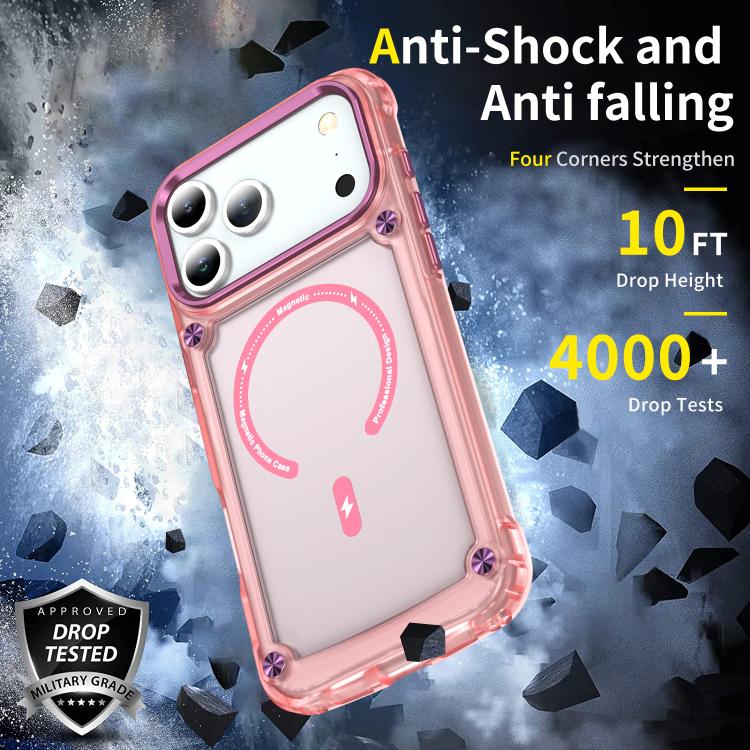 For iPhone 17 Pro Max Skin Feel TPU + PC MagSafe Magnetic Phone Case(Transparent Pink) - iPhone 17 Pro Max Cases by buy2fix | Online Shopping UK | buy2fix