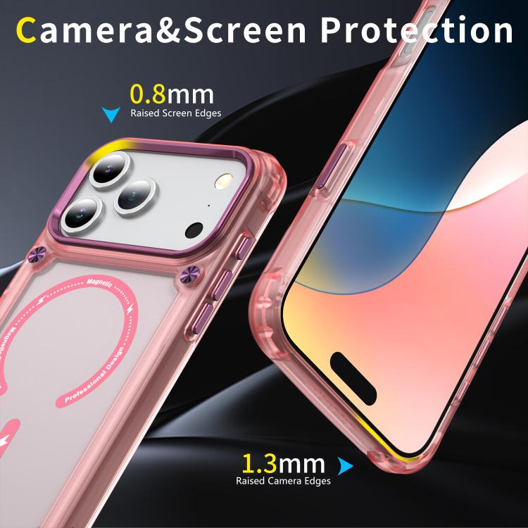 For iPhone 17 Pro Max Skin Feel TPU + PC MagSafe Magnetic Phone Case(Transparent Pink) - iPhone 17 Pro Max Cases by buy2fix | Online Shopping UK | buy2fix
