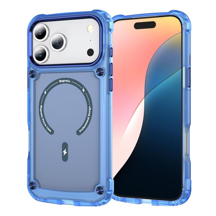 For iPhone 17 Pro Max Skin Feel TPU + PC MagSafe Magnetic Phone Case(Transparent Blue) - iPhone 17 Pro Max Cases by buy2fix | Online Shopping UK | buy2fix