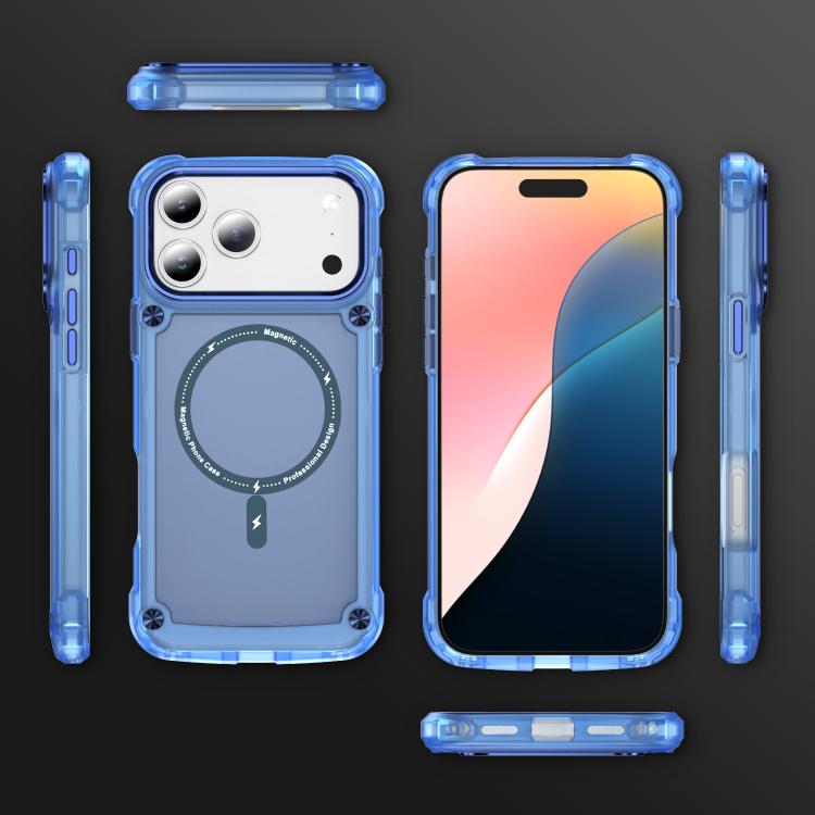 For iPhone 17 Pro Max Skin Feel TPU + PC MagSafe Magnetic Phone Case(Transparent Blue) - iPhone 17 Pro Max Cases by buy2fix | Online Shopping UK | buy2fix