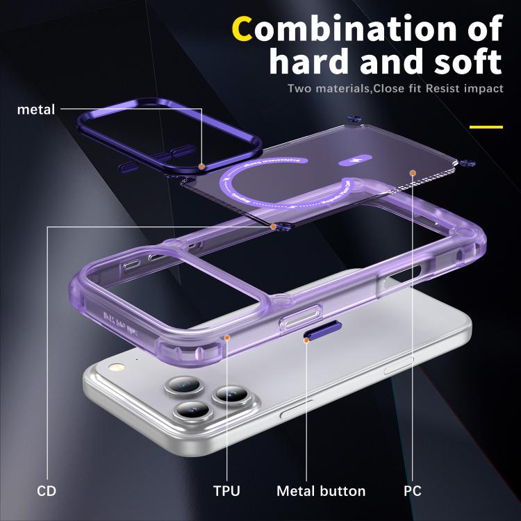 For iPhone 17 Pro Max Skin Feel TPU + PC MagSafe Magnetic Phone Case(Transparent Purple) - iPhone 17 Pro Max Cases by buy2fix | Online Shopping UK | buy2fix