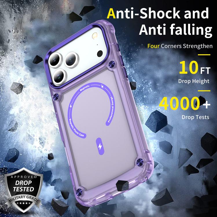 For iPhone 17 Pro Max Skin Feel TPU + PC MagSafe Magnetic Phone Case(Transparent Purple) - iPhone 17 Pro Max Cases by buy2fix | Online Shopping UK | buy2fix