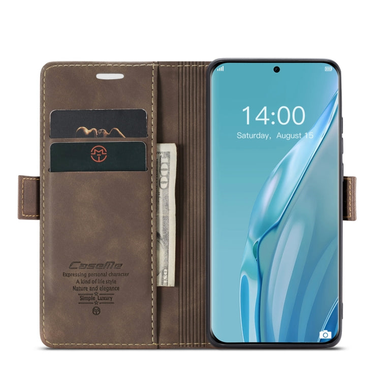 For Huawei P60 Art CaseMe 013 Multifunctional Horizontal Flip Leather Phone Case(Coffee) by CaseMe