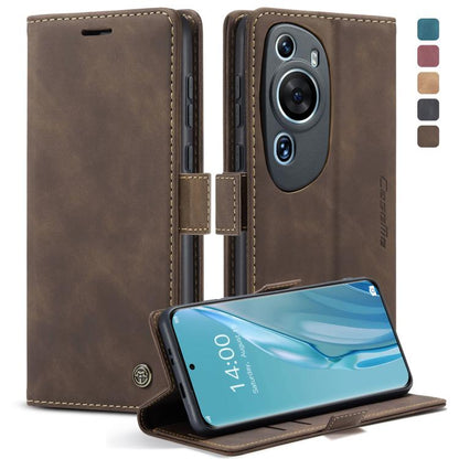 For Huawei P60 Art CaseMe 013 Multifunctional Horizontal Flip Leather Phone Case(Coffee) by CaseMe