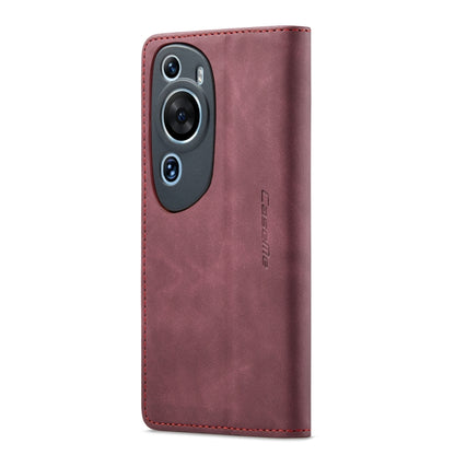 For Huawei P60 Art CaseMe 013 Multifunctional Horizontal Flip Leather Phone Case(Wine Red) by CaseMe