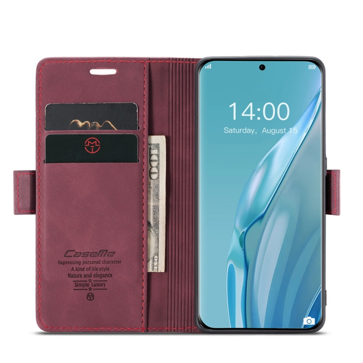 For Huawei P60 Art CaseMe 013 Multifunctional Horizontal Flip Leather Phone Case(Wine Red) by CaseMe
