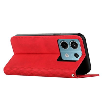 For Xiaomi Redmi Note 13 pro Diamond Splicing Skin Feel Magnetic Leather Phone Case(Red) - Note 13 Pro Cases by buy2fix | Online Shopping UK | buy2fix