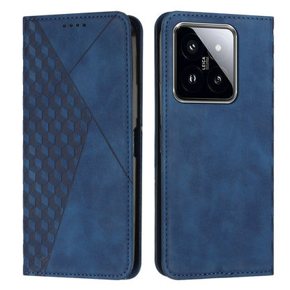 For Xiaomi 14 Diamond Splicing Skin Feel Magnetic Leather Phone Case(Blue) - 14 Cases by buy2fix | Online Shopping UK | buy2fix