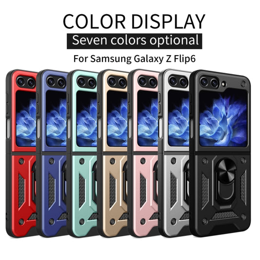 For Samsung Galaxy Z Flip6 / Flip7 FE Armor Magnetic Bracket TPU+PC Phone Case(Black) by buy2fix