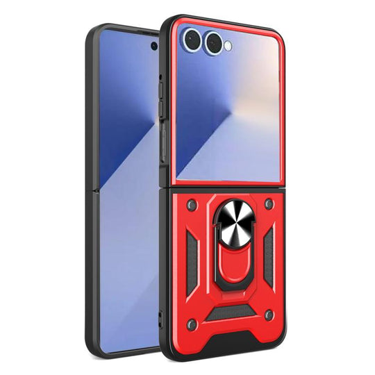 For Samsung Galaxy Z Flip8 5G Armor Magnetic Bracket TPU+PC Phone Case(Red)