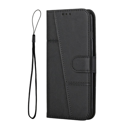 For Xiaomi Redmi K70 / K70 Pro Stitching Calf Texture Buckle Leather Phone Case(Black) - K70 Pro Cases by buy2fix | Online Shopping UK | buy2fix