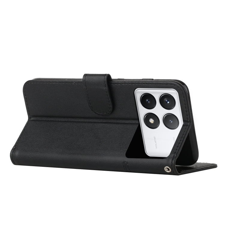 For Xiaomi Redmi K70 / K70 Pro Stitching Calf Texture Buckle Leather Phone Case(Black) by buy2fix
