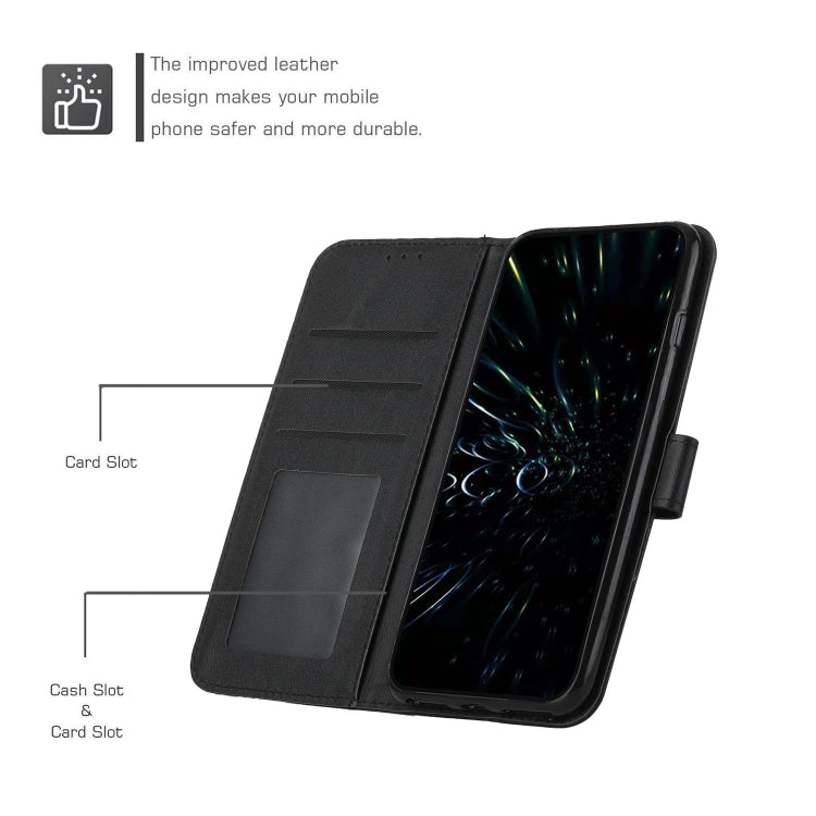 For Xiaomi Redmi K70 / K70 Pro Stitching Calf Texture Buckle Leather Phone Case(Black) - K70 Pro Cases by buy2fix | Online Shopping UK | buy2fix