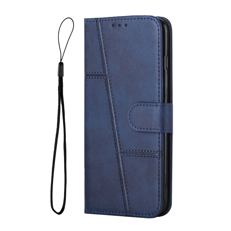 For Xiaomi Redmi K70 / K70 Pro Stitching Calf Texture Buckle Leather Phone Case(Blue) - K70 Pro Cases by buy2fix | Online Shopping UK | buy2fix