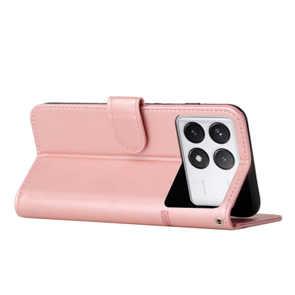 For Xiaomi Redmi K70 / K70 Pro Stitching Calf Texture Buckle Leather Phone Case(Rose Gold) - K70 Pro Cases by buy2fix | Online Shopping UK | buy2fix