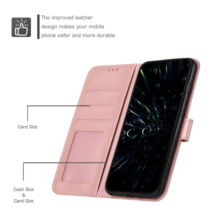 For Xiaomi Redmi K70 / K70 Pro Stitching Calf Texture Buckle Leather Phone Case(Rose Gold) - K70 Pro Cases by buy2fix | Online Shopping UK | buy2fix