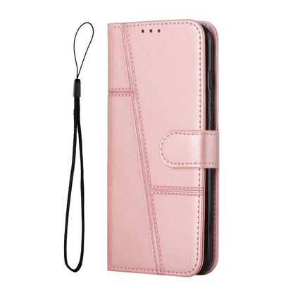 For Xiaomi Redmi Note 13 4G Global Stitching Calf Texture Buckle Leather Phone Case(Rose Gold) - Note 13 Cases by buy2fix | Online Shopping UK | buy2fix