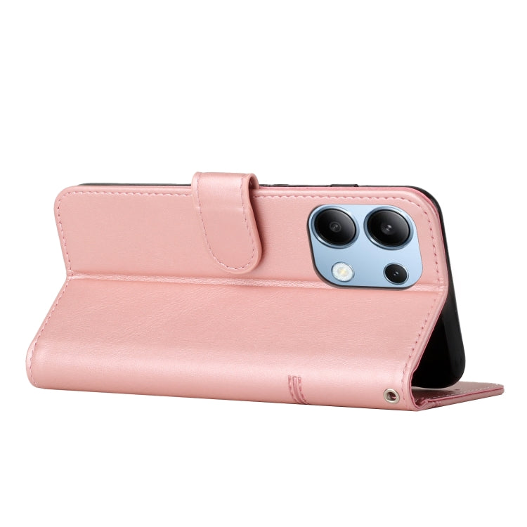 For Xiaomi Redmi Note 13 4G Global Stitching Calf Texture Buckle Leather Phone Case(Rose Gold) - Note 13 Cases by buy2fix | Online Shopping UK | buy2fix