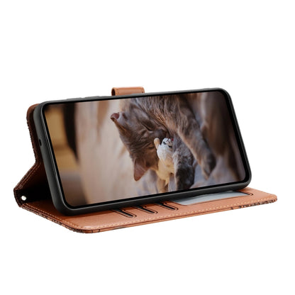 For iPhone 16 Pro Cat Embossing Pattern Leather Phone Case with Lanyard(Brown) - iPhone 16 Pro Cases by buy2fix | Online Shopping UK | buy2fix