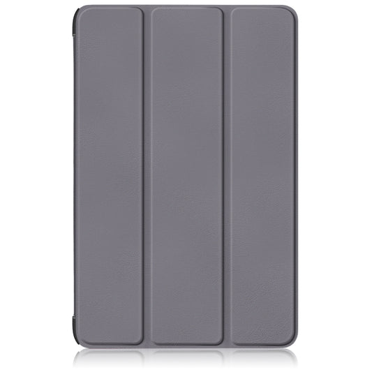 For Samsung Galaxy Tab S9+ Custer Pure Color 3-Fold Holder Smart Leather Tablet Case(Grey) by buy2fix