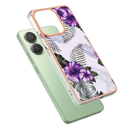 For Xiaomi Redmi Note 13 4G Global Electroplating IMD TPU Phone Case(Purple Flower) - Note 13 Cases by buy2fix | Online Shopping UK | buy2fix