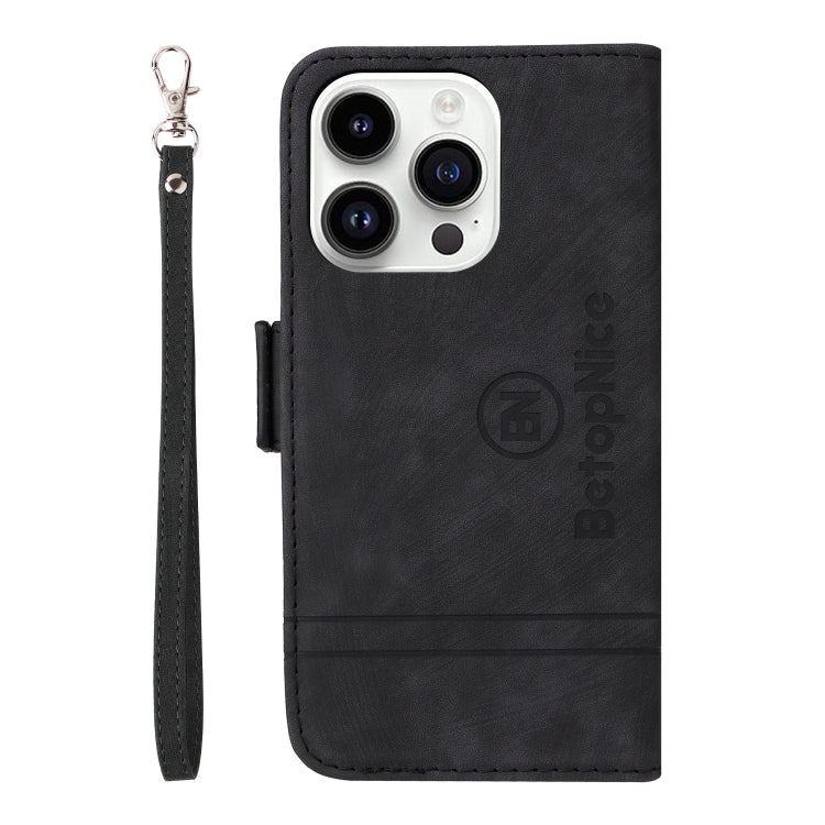 For iPhone 15 Pro BETOPNICE Dual-side Buckle Leather Phone Case(Black) - iPhone 15 Pro Cases by BETOPNICE | Online Shopping UK | buy2fix