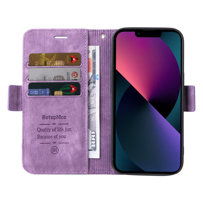 For iPhone 15 BETOPNICE Dual-side Buckle Leather Phone Case(Purple) - iPhone 15 Cases by BETOPNICE | Online Shopping UK | buy2fix