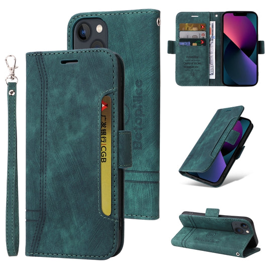 For iPhone 15 Plus BETOPNICE Dual-side Buckle Leather Phone Case(Green) - iPhone 15 Plus Cases by BETOPNICE | Online Shopping UK | buy2fix