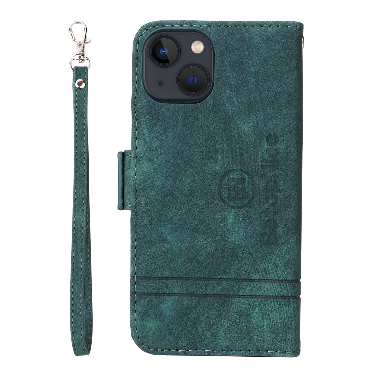 For iPhone 15 Plus BETOPNICE Dual-side Buckle Leather Phone Case(Green) - iPhone 15 Plus Cases by BETOPNICE | Online Shopping UK | buy2fix