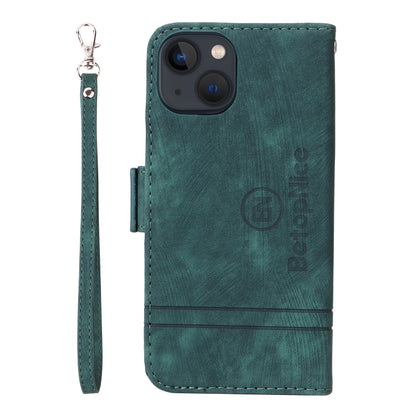 For iPhone 15 Plus BETOPNICE Dual-side Buckle Leather Phone Case(Green) - iPhone 15 Plus Cases by BETOPNICE | Online Shopping UK | buy2fix