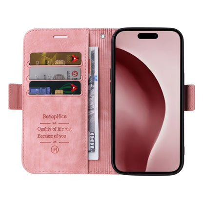 For iPhone 16 Pro BETOPNICE Dual-side Buckle Leather Phone Case(Pink) - iPhone 16 Pro Cases by BETOPNICE | Online Shopping UK | buy2fix