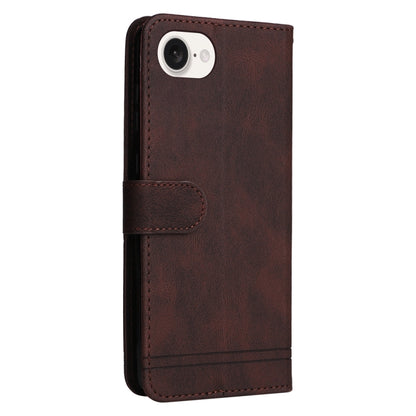 For iPhone 16e Skin Feel Life Tree Leather Phone Case(Brown) - iPhone 16e Cases by buy2fix | Online Shopping UK | buy2fix