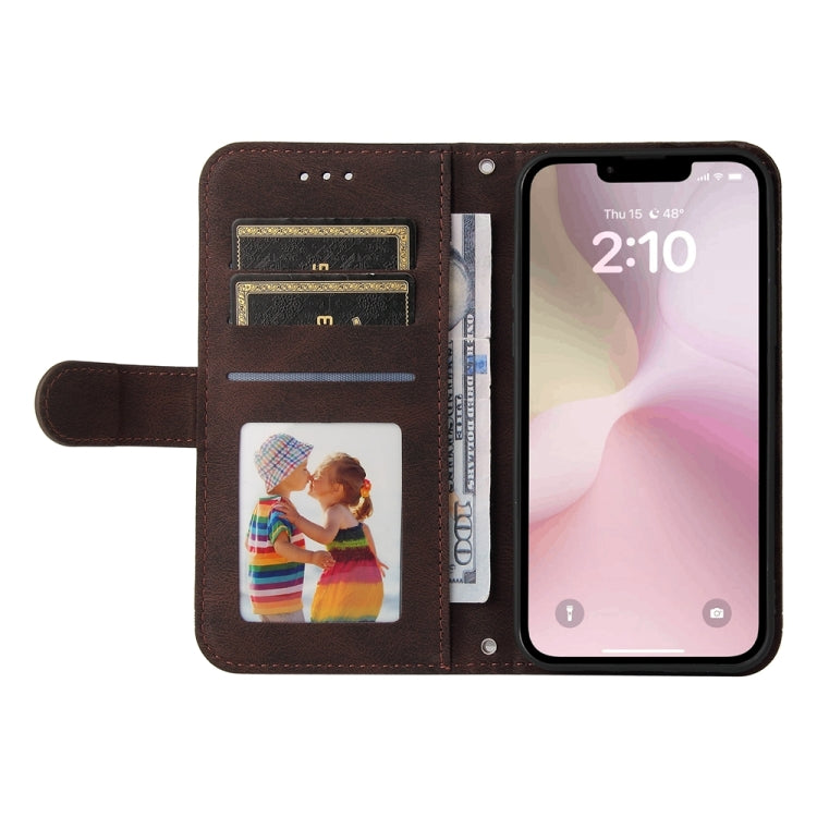 For iPhone 16e Skin Feel Life Tree Leather Phone Case(Brown) - iPhone 16e Cases by buy2fix | Online Shopping UK | buy2fix