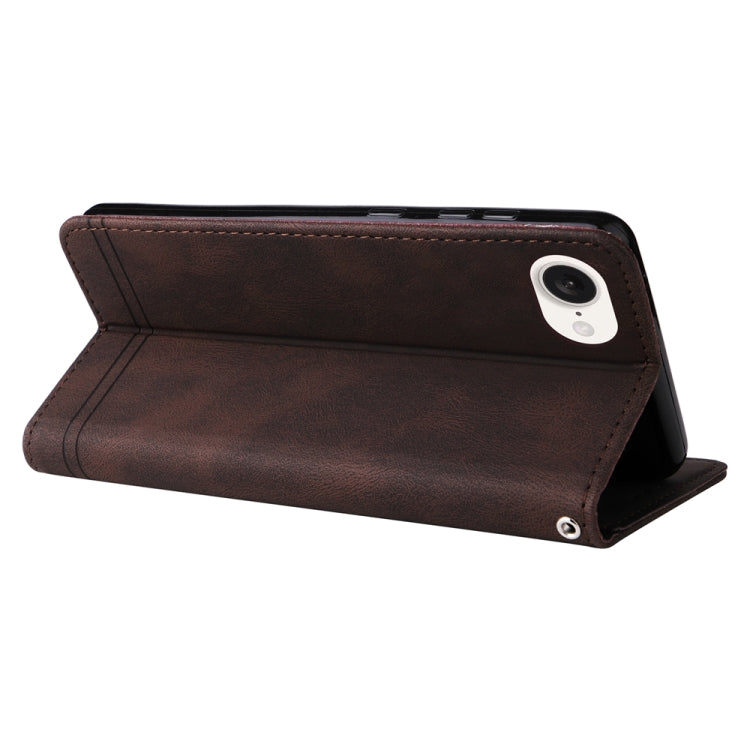 For iPhone 16e Skin Feel Life Tree Leather Phone Case(Brown) - iPhone 16e Cases by buy2fix | Online Shopping UK | buy2fix