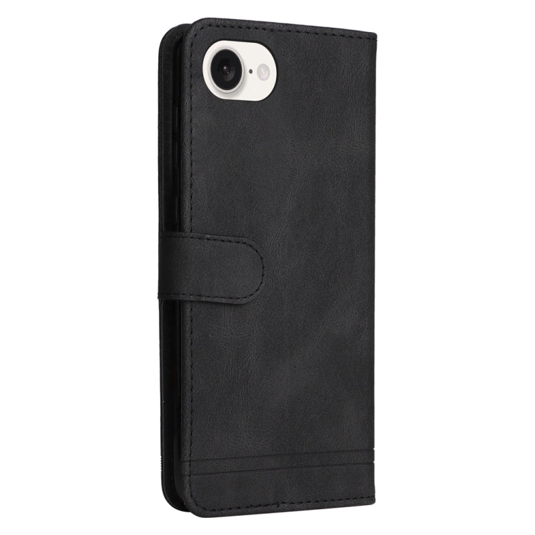 For iPhone 16e Skin Feel Life Tree Leather Phone Case(Black) - iPhone 16e Cases by buy2fix | Online Shopping UK | buy2fix
