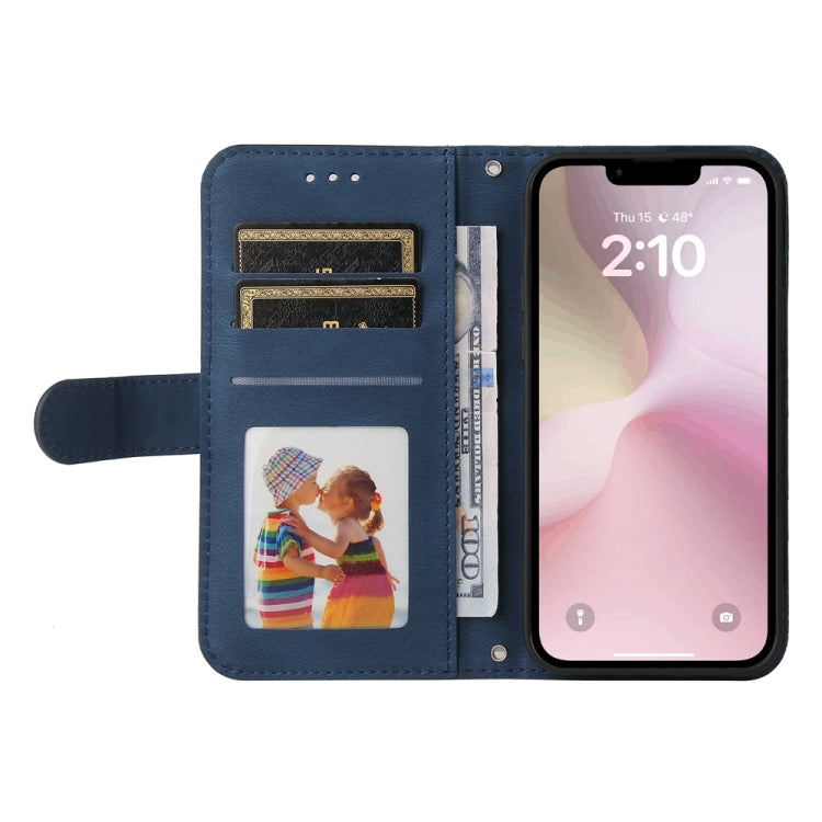 For iPhone 16e Skin Feel Life Tree Leather Phone Case(Blue) - iPhone 16e Cases by buy2fix | Online Shopping UK | buy2fix