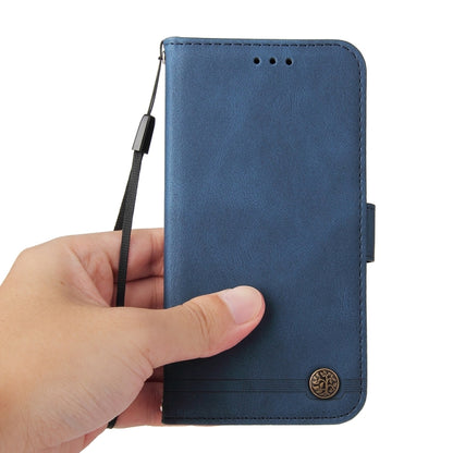 For iPhone 16e Skin Feel Life Tree Leather Phone Case(Blue) - iPhone 16e Cases by buy2fix | Online Shopping UK | buy2fix