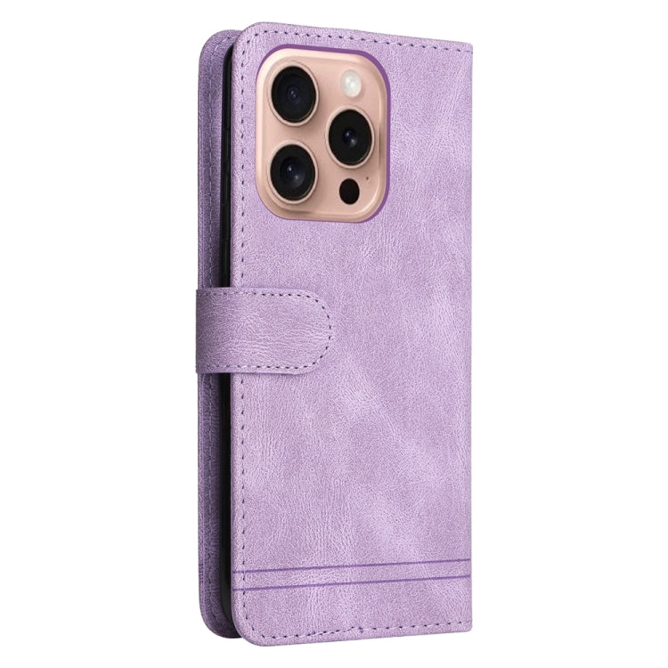 For iPhone 16 Pro Skin Feel Life Tree Leather Phone Case(Purple) - iPhone 16 Pro Cases by buy2fix | Online Shopping UK | buy2fix