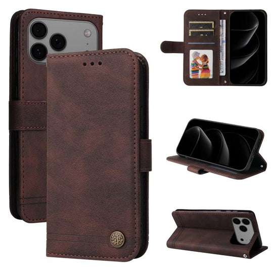 For iPhone 18 Pro Max / 17 Pro Max Skin Feel Life Tree Leather Phone Case(Brown)