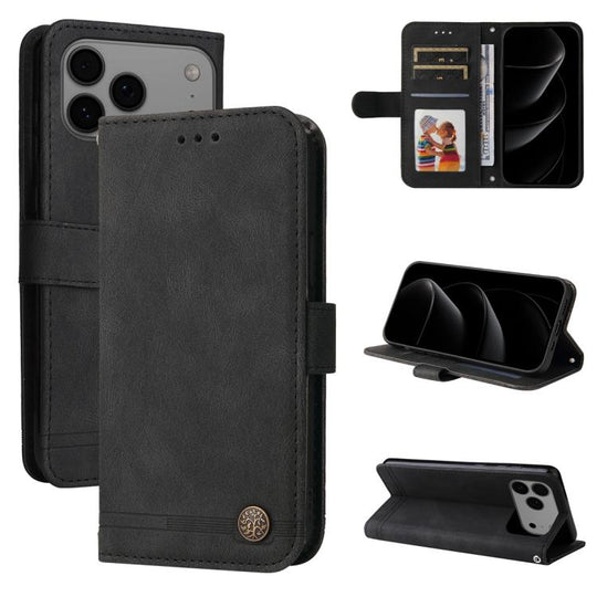 For iPhone 18 Pro Max / 17 Pro Max Skin Feel Life Tree Leather Phone Case(Black)