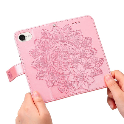 For iPhone 16e Seven-petal Flowers Embossing Leather Phone Case(Rose Gold) - iPhone 16e Cases by buy2fix | Online Shopping UK | buy2fix
