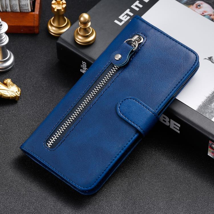 For iPhone Air Fashion Calf Texture Zipper Leather Phone Case(Blue) - iPhone Air Cases by buy2fix | Online Shopping UK | buy2fix