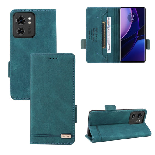 For Motorola Edge 40 Magnetic Clasp Leather Phone Case(Green)