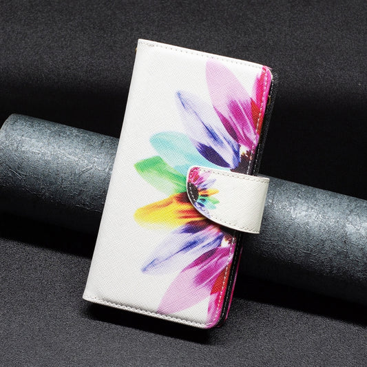 For iPhone 16 Colored Drawing Pattern Zipper Phone Leather Case(Sun Flower) by buy2fix