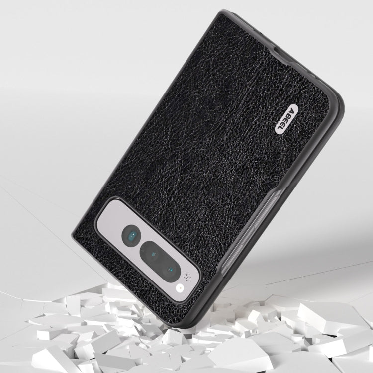 For Google Pixel Fold ABEEL Retro Litchi Texture PU Phone Case(Black) by buy2fix