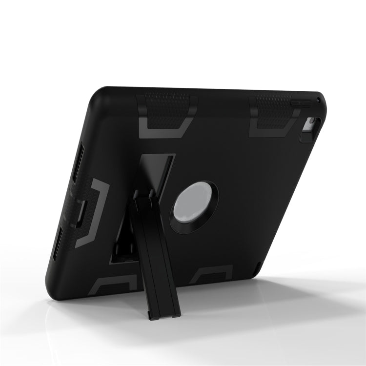 For iPad 9.7(2017) Shockproof PC + Silicone Protective Case，with Holder(Black) - iPad 9.7 (2018) & (2017) Cases by buy2fix | Online Shopping UK | buy2fix