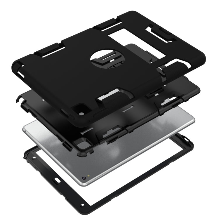 For iPad 9.7(2017) Shockproof PC + Silicone Protective Case，with Holder(Black) - iPad 9.7 (2018) & (2017) Cases by buy2fix | Online Shopping UK | buy2fix