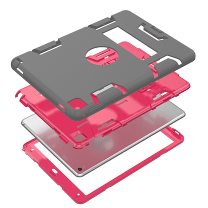 For iPad 9.7(2017) Shockproof PC + Silicone Protective Case，with Holder(Gray Rose) - iPad 9.7 (2018) & (2017) Cases by buy2fix | Online Shopping UK | buy2fix